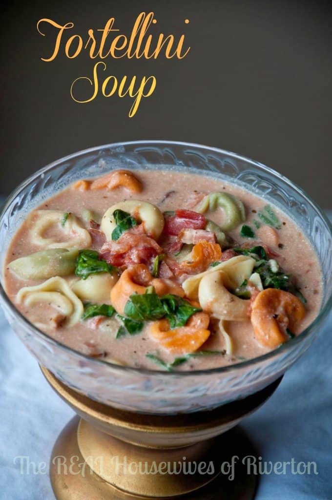 Homemade tortellini soup