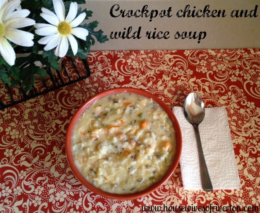 Crockpot chicken and wild rice soup.