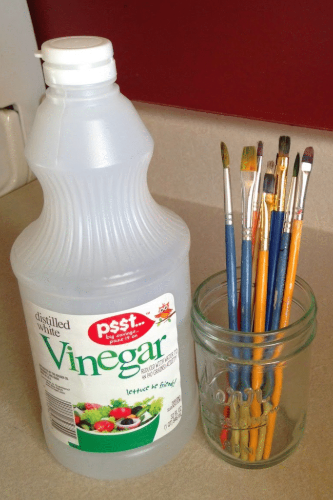 Use vinegar to clean paintbrushes.
