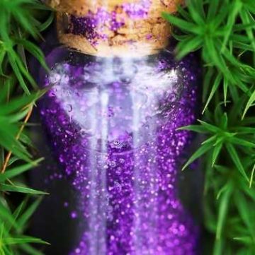 purple glitter bottle