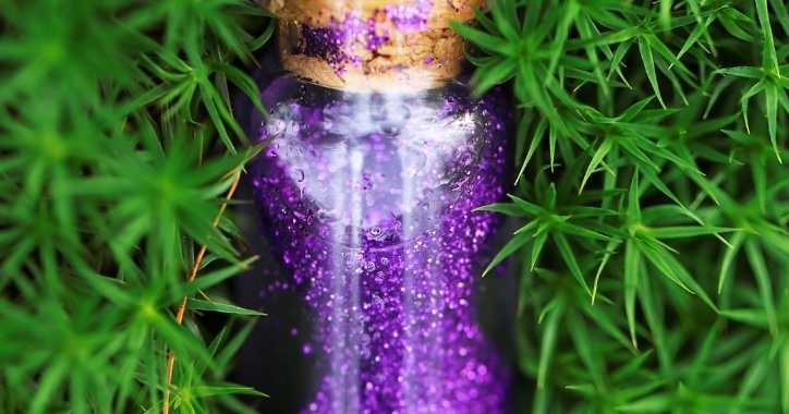 purple glitter bottle