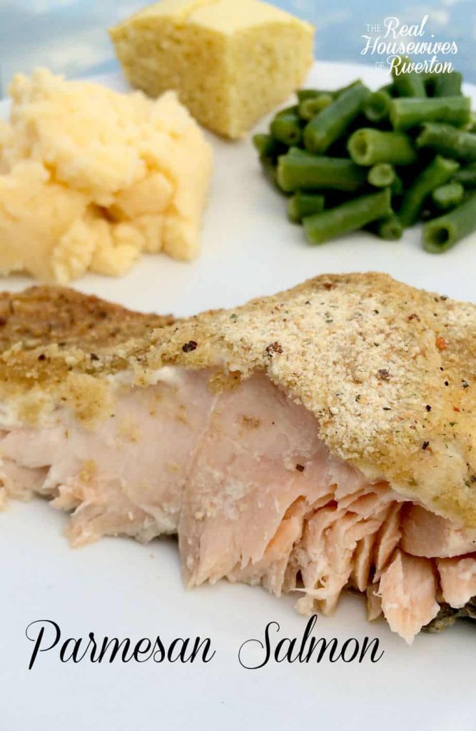 Parmesan Salmon is a great way to change up how you cook fish! | www.housewivesofriverton.com