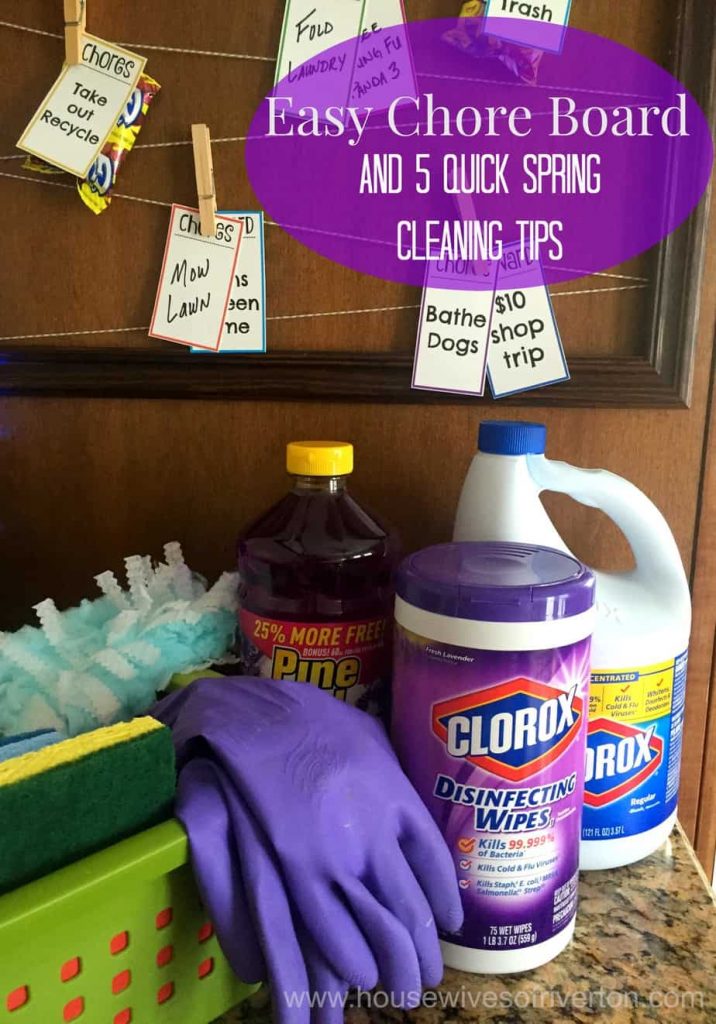 Easy Chore Board and Spring Cleaning Tips! FREE Printables! | www.housewivesofriverton.com