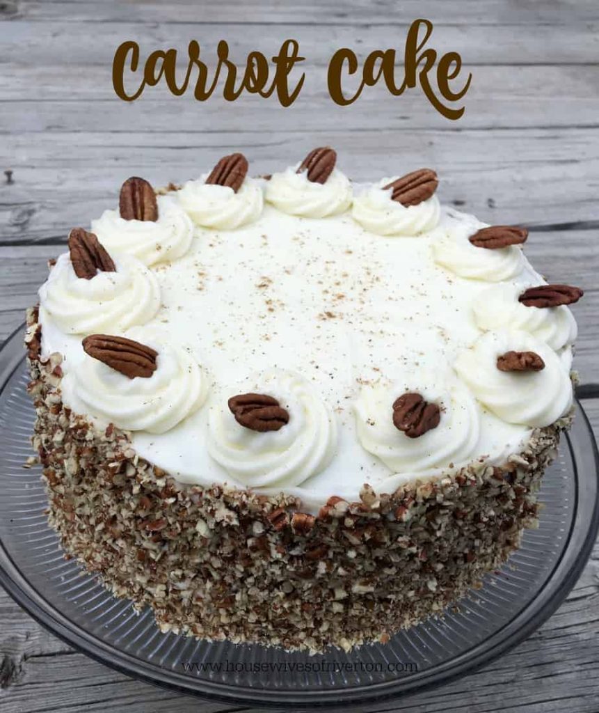 Brighten up your Spring with this delicious Carrot Cake! It's perfect for your Easter dessert! | www.housewivesofriverton.com