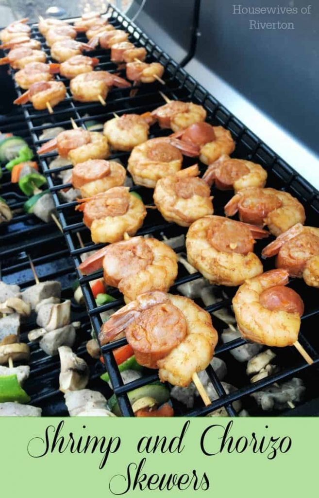Get your grill on with these amazing Marinated Shrimp and Chorizo Skewers. They are easy and super flavorful! | www.housewivesofriverton.com