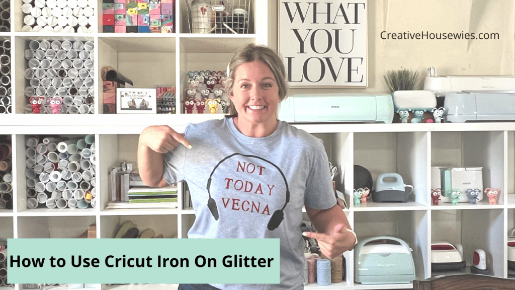 How to use Cricut iron on glitter header image.
