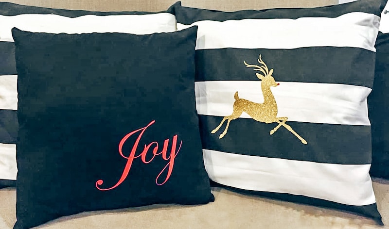 Easy Cricut Christmas Pillows