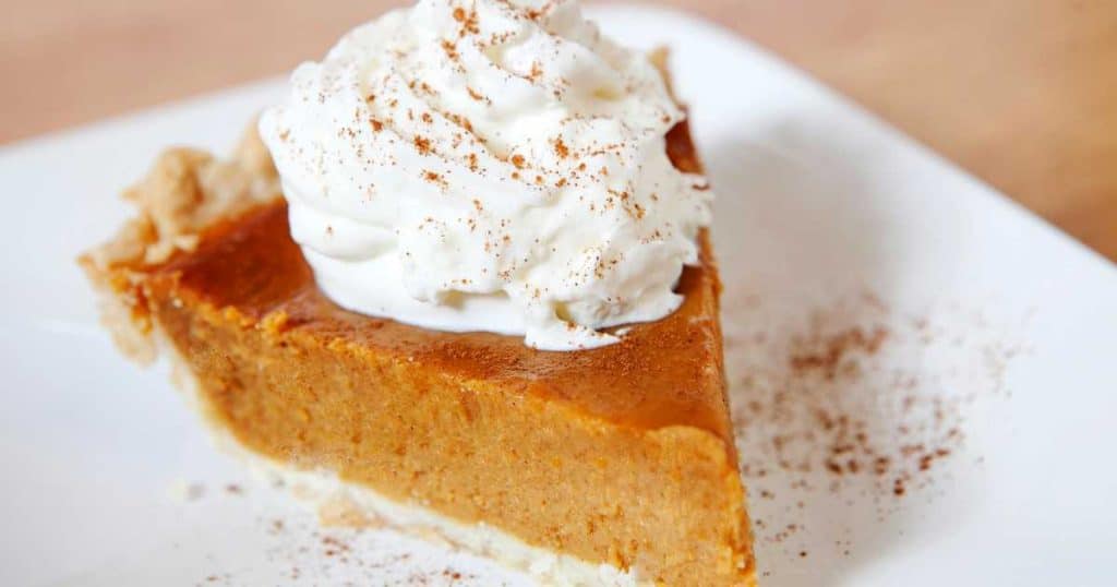 Costco Pumpkin Pie with whip cream
